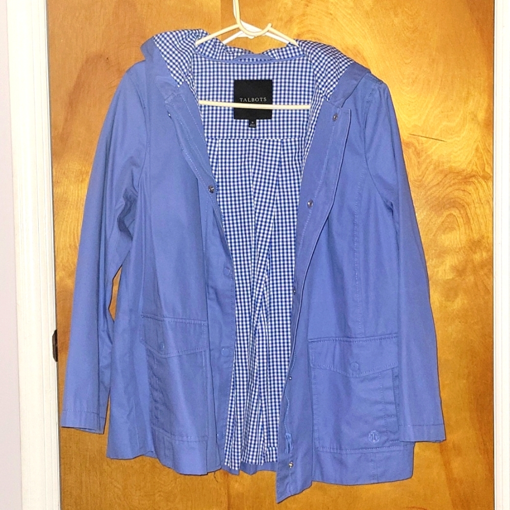 Talbots Cornflower Blue Rain Coat